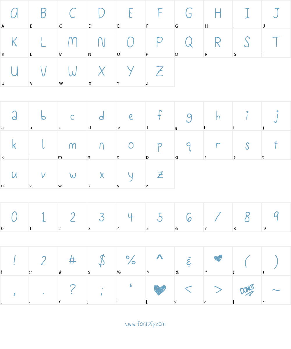 CreamDonut Font Character